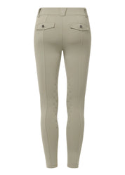 Back view of the tan Kerrits Kids Free Motion Coolcore Knee Patch Breech on a white background