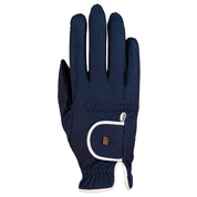 Back view of the navy/white Roeckl Sports Lona Riding Gloves on a white background