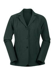 Front view of the green Kerrits Stretch Competitor Koat 3 Snap on a white backround