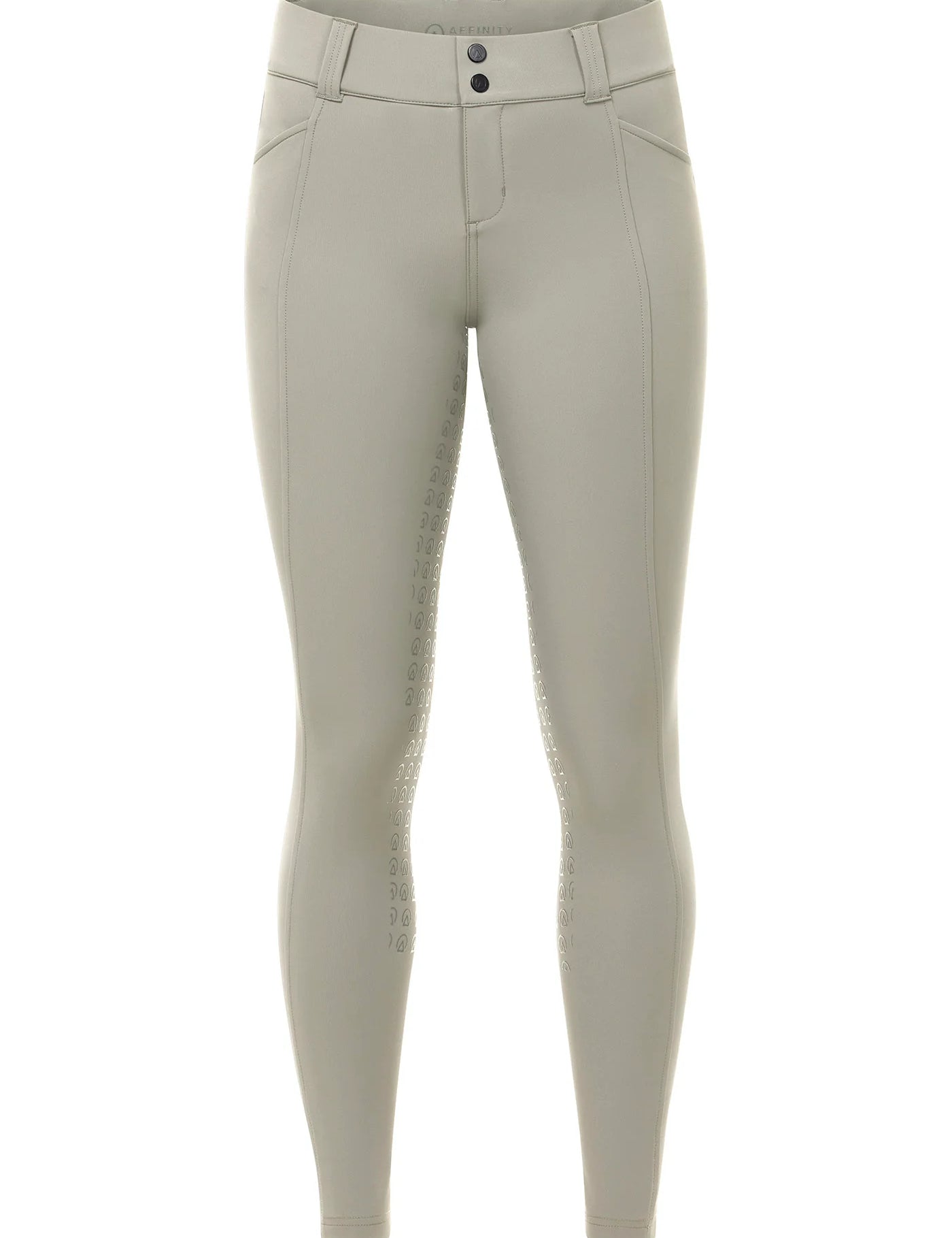 Front view of the tan Kerrits Affinity Pro Full Seat Breech on a white background