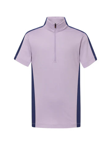 Front view of the Kerrits Kids Agility Coolcore Short Sleeve Solid Shirt in the color Lunar Lilac