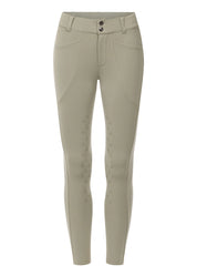 Front view of the tan Kerrits Kids Free Motion Coolcore Knee Patch Breech on a white background