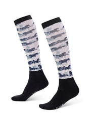 Left and right side views of the Kerrits Kids Dual Zone Boot Socks in the color Mist Brushstrokes