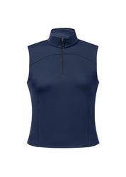 Front view of the neptune Kerrits Quarter Zip Performance Sleeveless Top on a white background