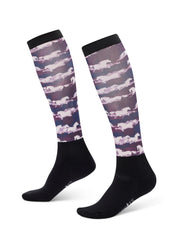 Left and right side views of the Kerrits Kids Dual Zone Boot Socks in the color Berry Brushstrokes