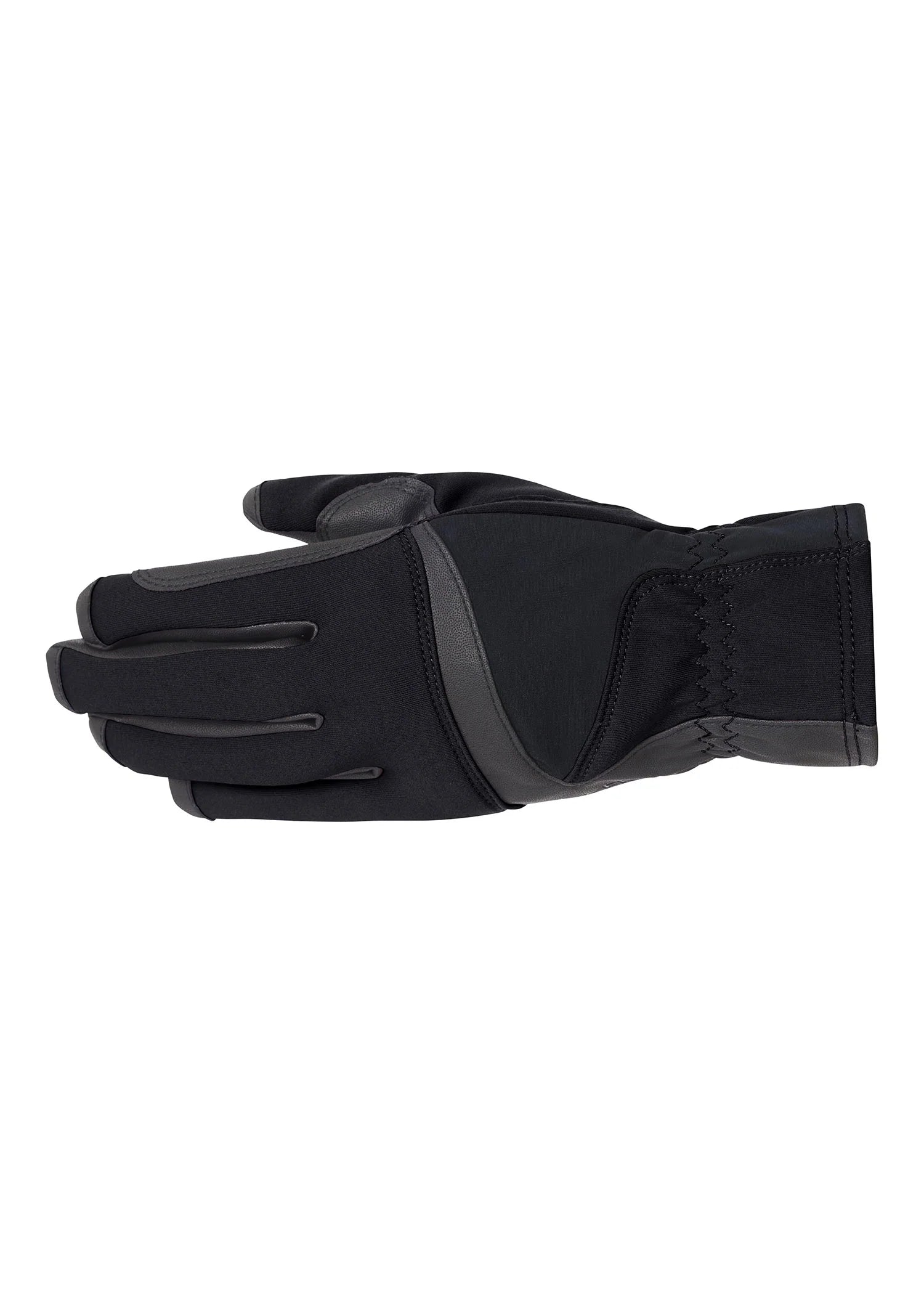 Front view of the black Kerrits Coolcore Riding Glove on a white background