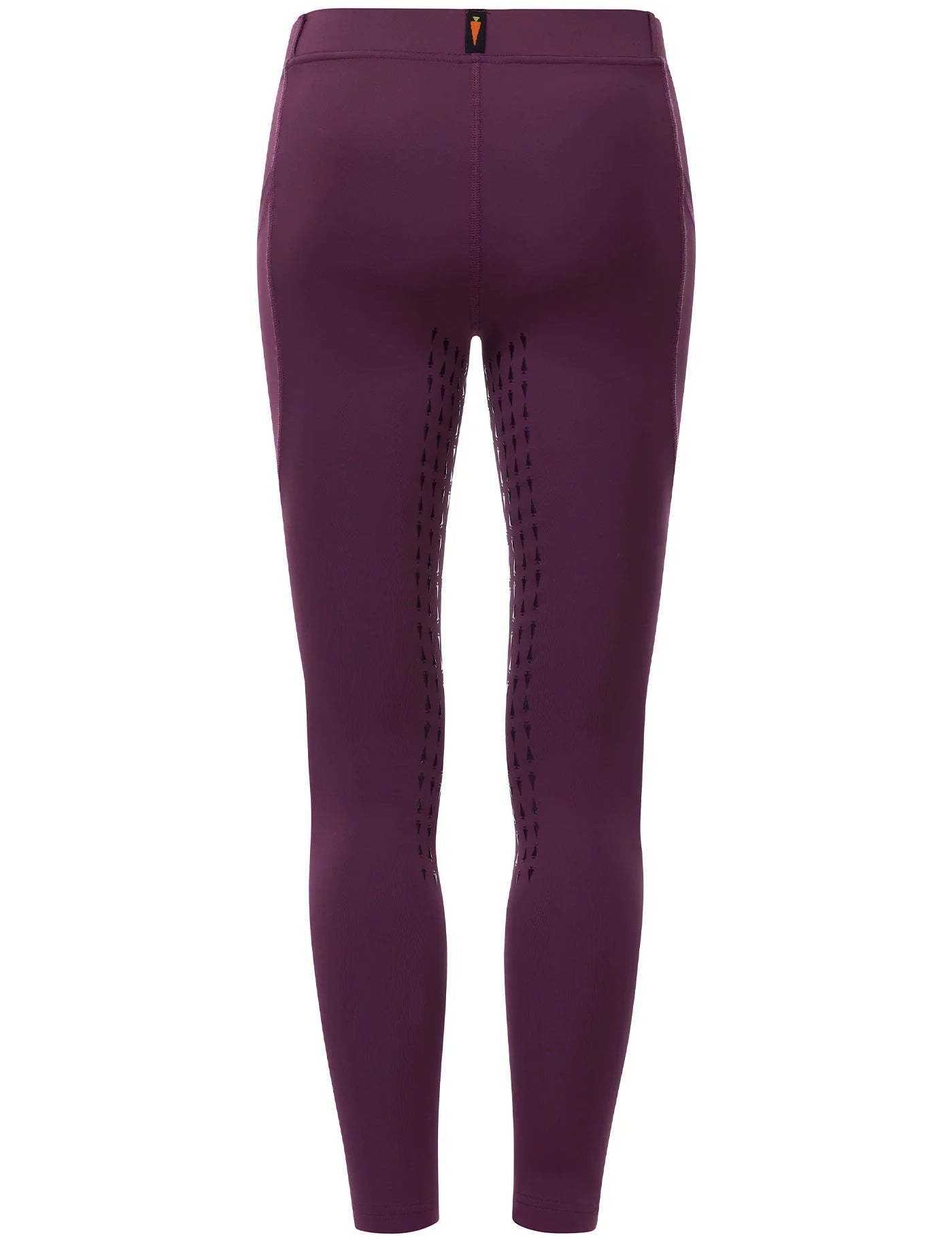 Back view of the purple Kerrits Kids Coolcore Full Seat Tech Tights on a white background