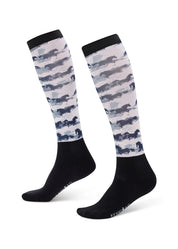 Left and right side view of a pair of Dual Zone Boot Socks in the color Mist Brushstrokes