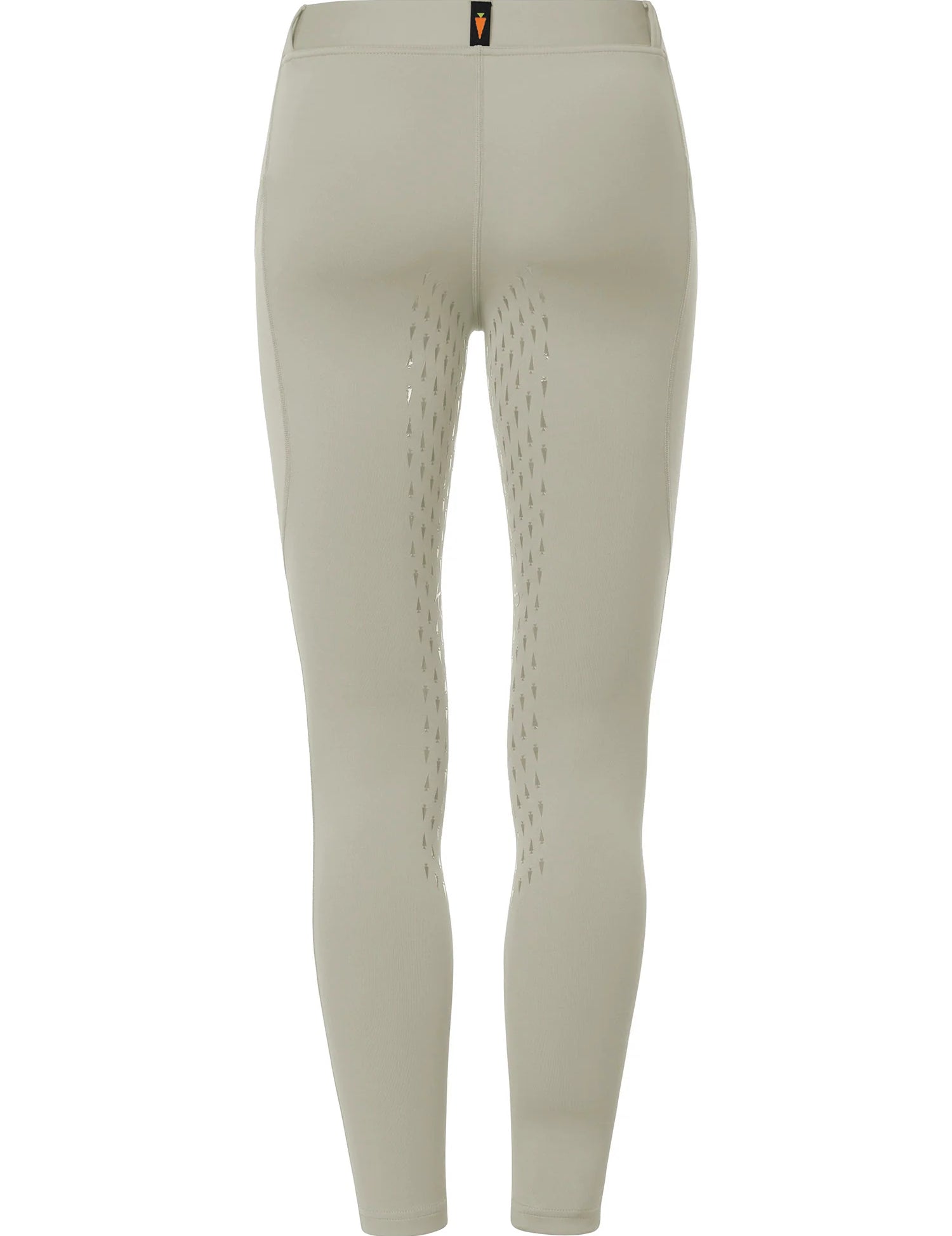 Back view of the tan Kerrits Kids Coolcore Full Seat Tech Tights on a white background