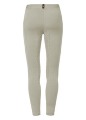 Back view of the tan Kerrits Kids Coolcore Full Seat Tech Tights on a white background