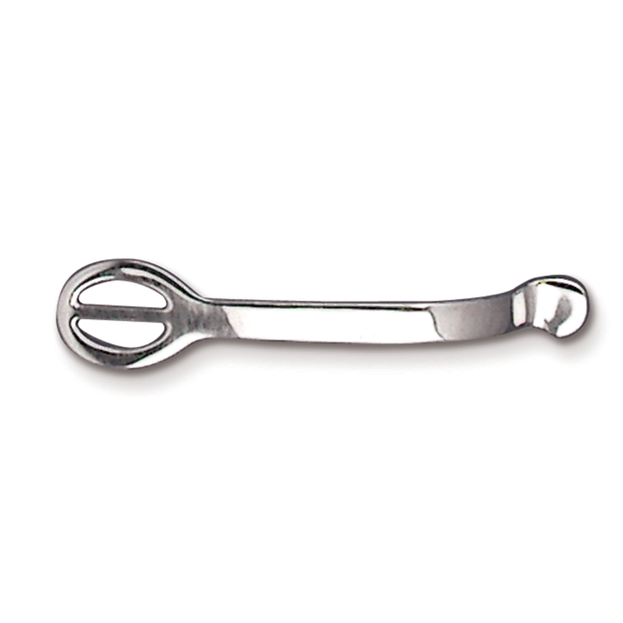 Side view of the 1/2" Toklat Rounded Eyelet Humane Spur on a white background
