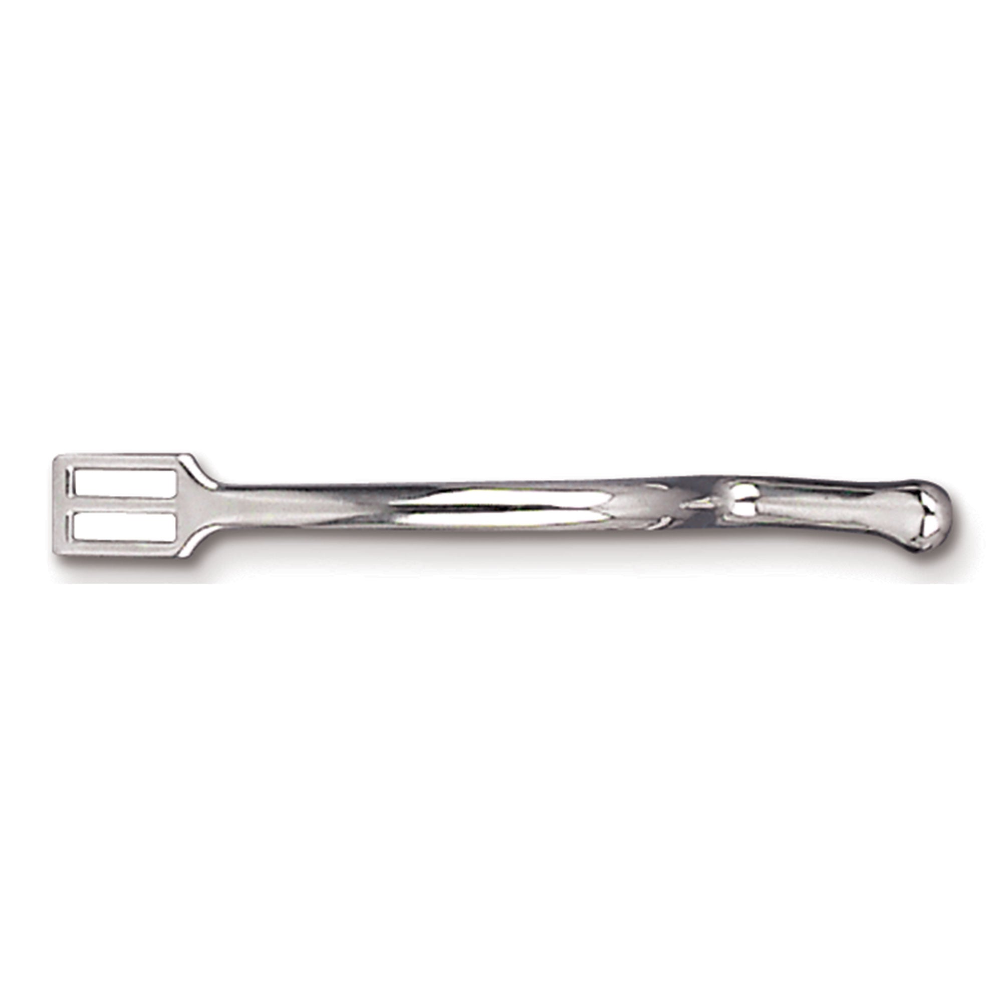 Side view of the 1 1/2" Toklat Square Eyelet Humane Spur on a white background