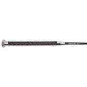 Close-up view of the handle on the Black Toklat Crystal Bling Handle Dressage Whip on a white background