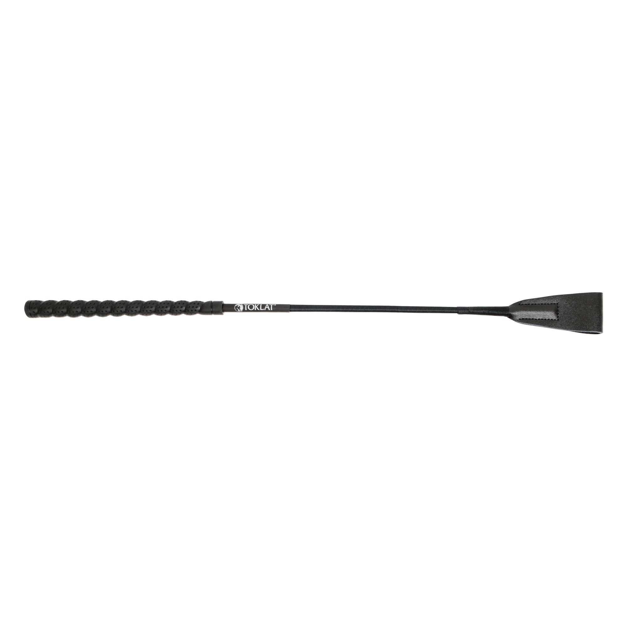 Full view of the black Toklat Rubber Grip Crop on a white background