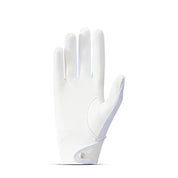 Palm view of the white Roeckl Lillinoe Riding Gloves on a white background