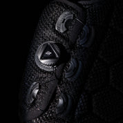 Close-up view of the side adjustment on the Front view of the Evoke Hex6 Body Protector