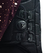 Close-up view of the side adjustment on the Front view of the Evoke Hex6 Body Protector