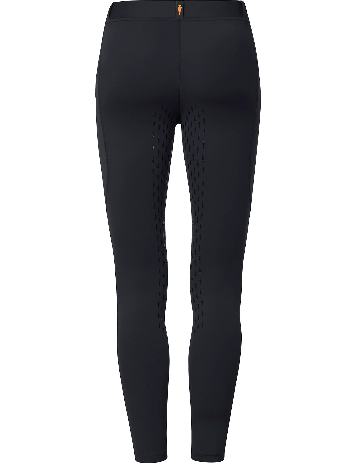 Back view of the black Kerrits Kids Coolcore Full Seat Tech Tights on a white background