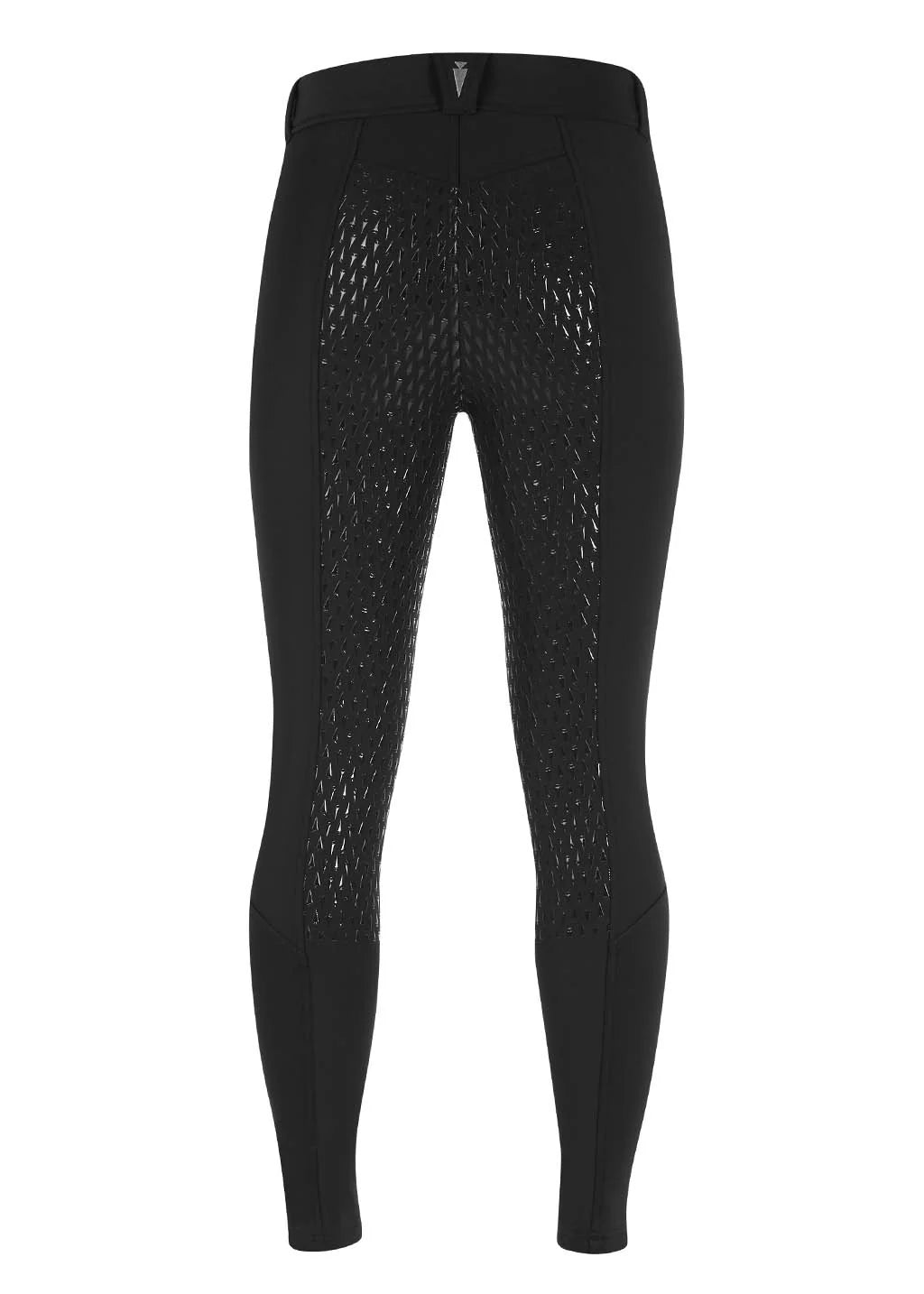 Back view of the Kerrits 3-Season Tailored Full Seat Breeches in black on a white background