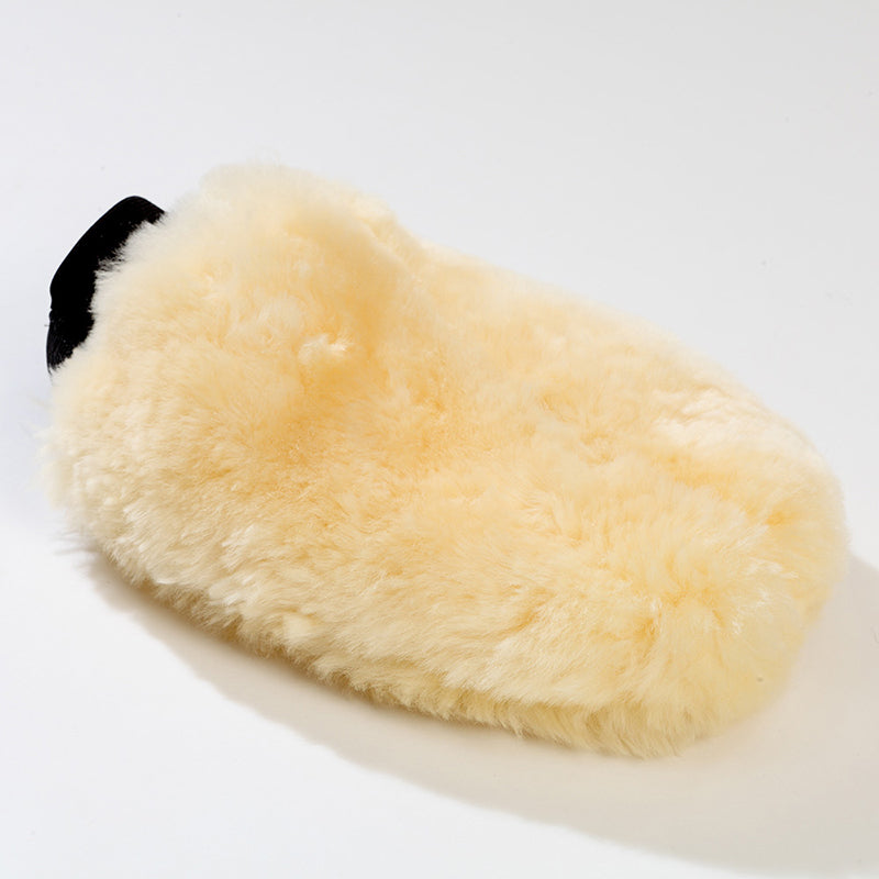 Full view of the Kavalkade Lambskin Grooming Glove on a white background