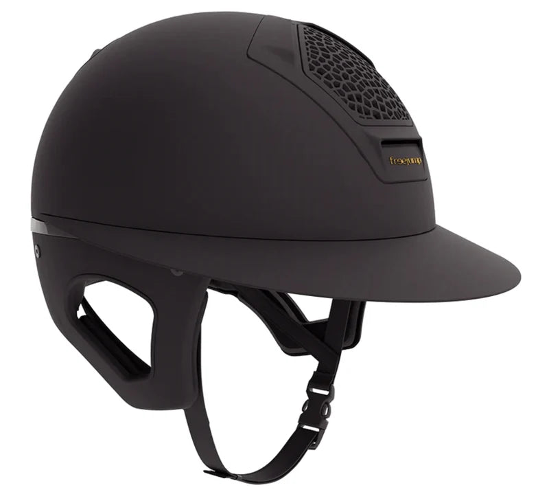 Angled front view of the Black Matte Freejump Voronoi Helmet on a plain background