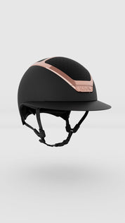 Angled front view of the black and everyrose KASK Star Lady Chrome on a plain background