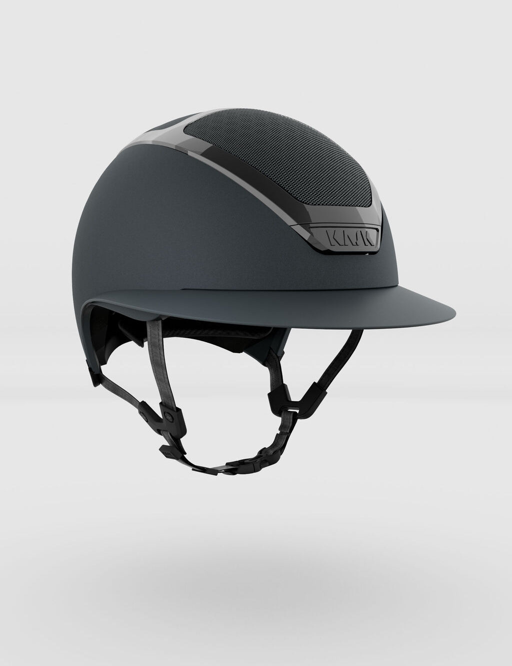 Angled front view of the anthracite KASK Star Lady Chrome on a plain background
