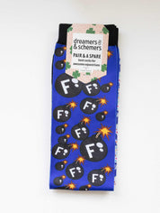 Front view of the F Bomb Dreamers & Schemers Pair & A Spare Boot Socks on a white background