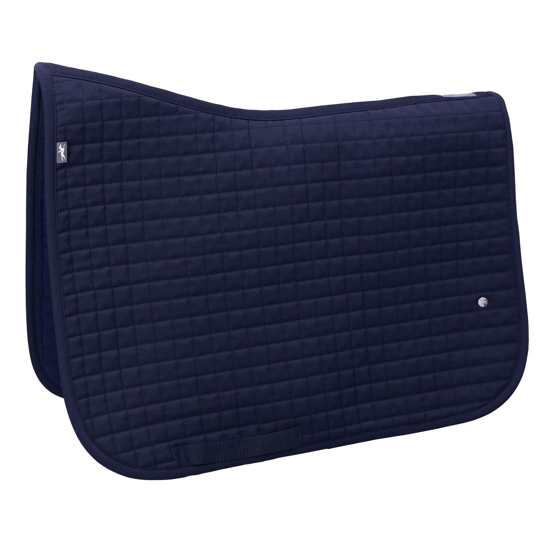 Side view of the Dark Navy Schockemohle Baby Pad on a white background