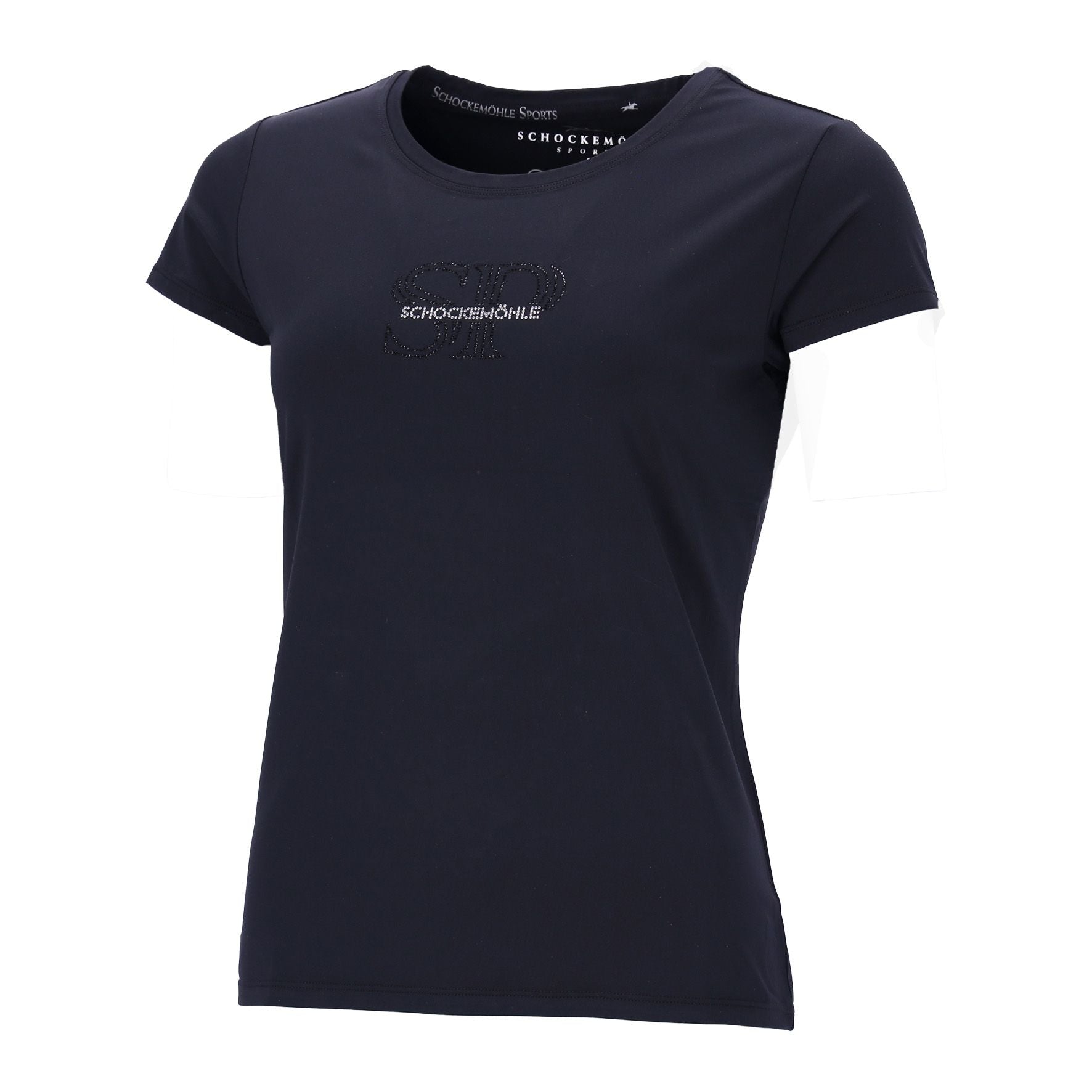 Front view of the Black Schockemohle Nola T-Shirt on a white background