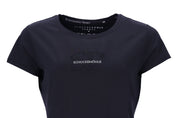 Close-up front view of the Black Schockemohle Nola T-Shirt on a white background
