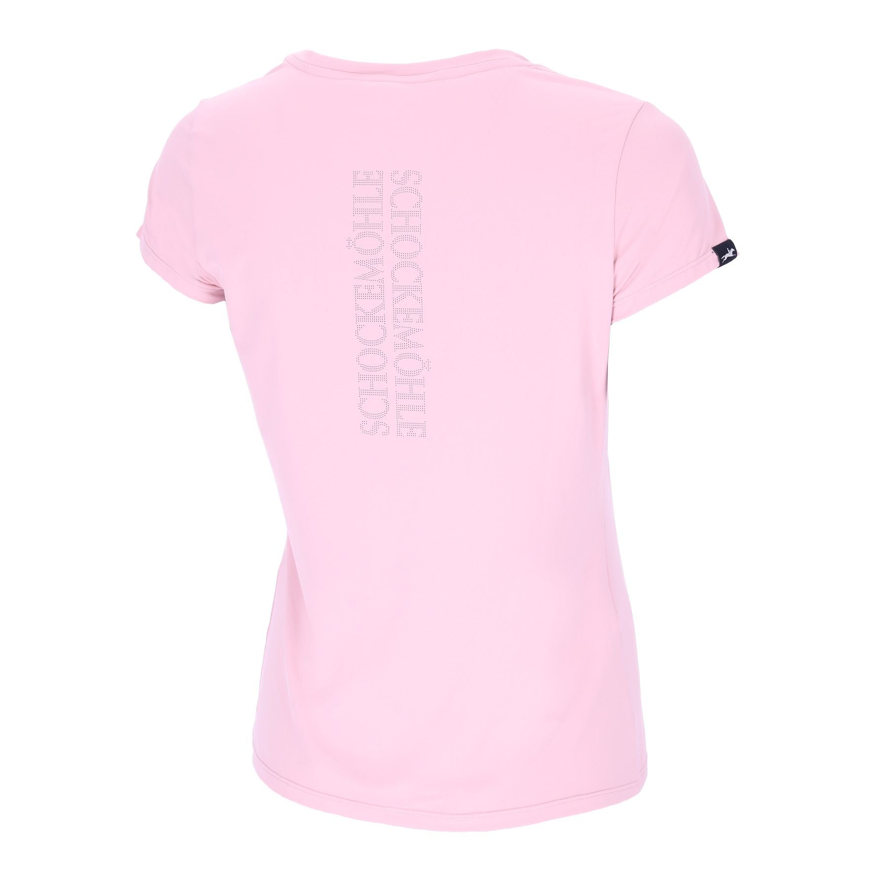 Back view of the Powder Pink Schockemohle Nola T-Shirt on a white background