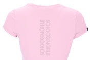 Close-up back view of the Powder Pink Schockemohle Nola T-Shirt on a white background