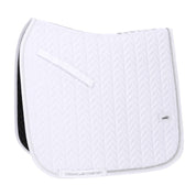 Side view of the White Schockemohle Ceramica Dressage Saddle Pad on a white background