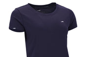 Close-up angled front view of the Dark Navy Schockemohle Jessy T-Shirt on a white background