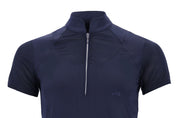 Close-up front view of the Dark Navy Schockemohle Summer Vibes Training Shirt on a white background
