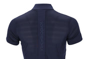Close-up back view of the Dark Navy Schockemohle Summer Vibes Training Shirt on a white background