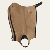 Inside view of the Ariat Close Contour Half Chaps on a plain background
