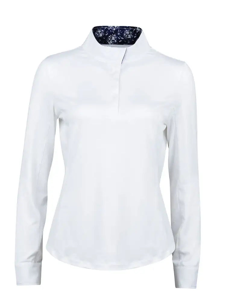 navy Dublin Ria Long Sleeve Competition Shirt on a white background