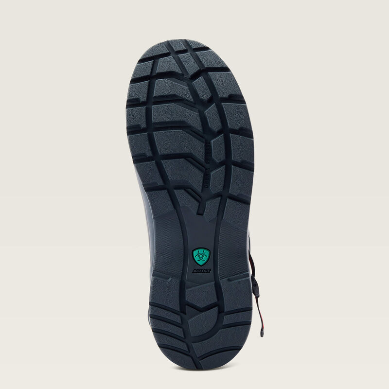 Bottom view of the Navy Ariat Kelmarsh Mid Rubber Boot on a plain background