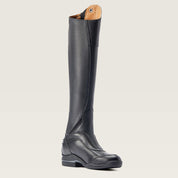 Interior side view of the black Ariat V Sport Zip Tall Riding Boot on a plain background