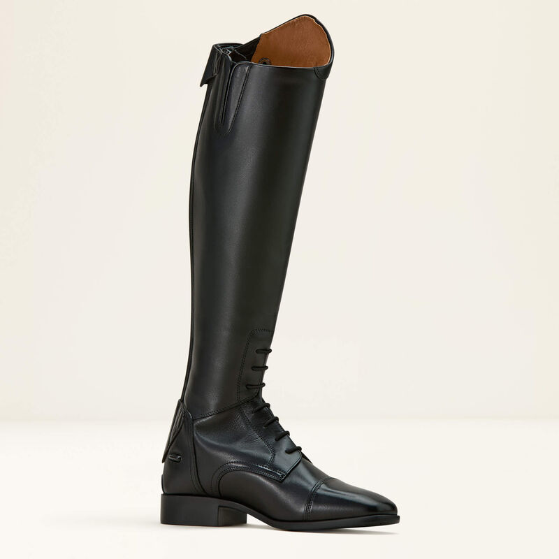 Side view of the black Ariat Palisade Field Boot on a plain background