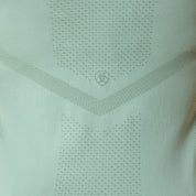 Close up view of the Ariat Sustain Short Sleeve Baselayer in green