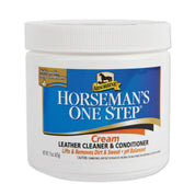 Front view of the Absorbine Horseman's One Step Cream Leather Cleaner & Conditioner on a white background