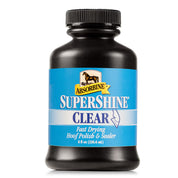 Front view of the clear Absorbine Supershine Hoof Polish on a white background