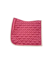 Side view of the pink PS of Sweden Heart Dressage Saddle Pad on a white background