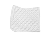 Side view of the white PS of Sweden Heart Dressage Saddle Pad on a white background