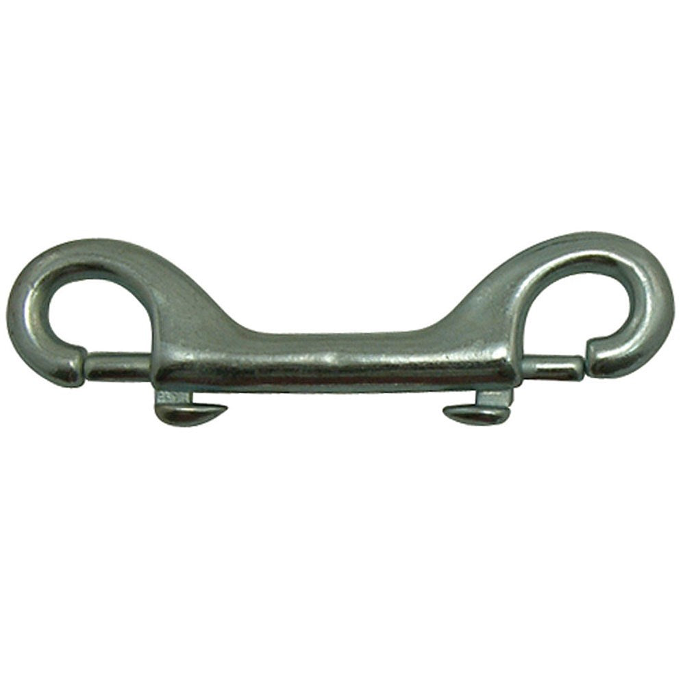 Full view of the Intrepid International Double End Chrome Plated Malleable 4" Iron Snap on a white background