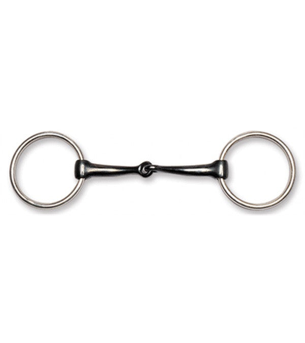 Jacks sweet iron loose ring snaffle bit with round rings and single-jointed mouthpiece