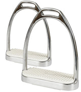 Jacks Stainless Steel Fillis Stirrups with White Pads
